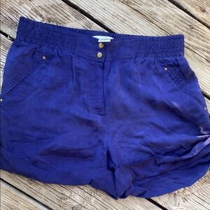 Diane Von Furstenberg High Waist Blue Shorts Relaxed Fit